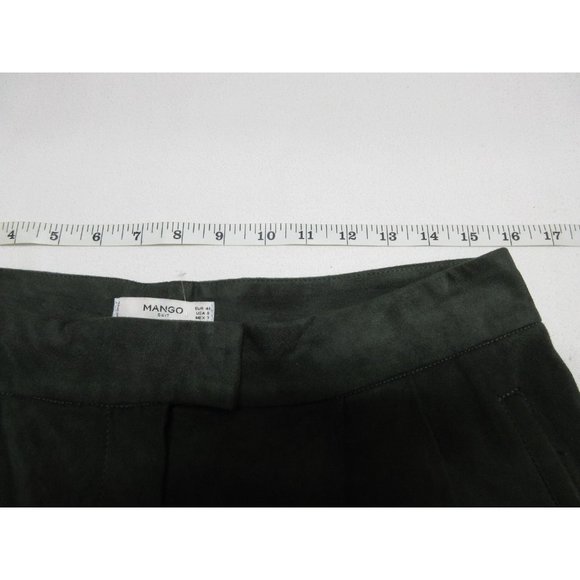 MANGO Suit faux suede pleated front tapered leg pants - Picture 9 of 12